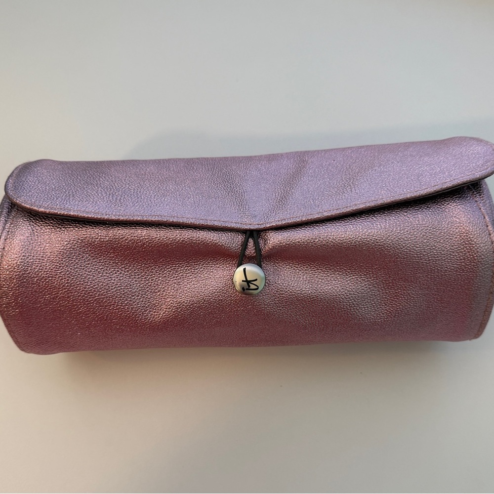 It Sparkly Pink Roll Make-up and Brush Bag